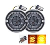 PUQWRIM Phares Clignotants Avant À LED Feux Freinage Feux Circulation Pour Road Pour King Pour Electra Pour Glide Pour Ultra Classic Heritage Softail, 3 1/4 Pouces Phare Moto(1157 Front Amber)