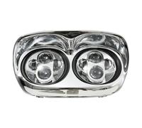 PUQWRIM Phares Kit D'assemblage Phares Doubles À LED 5,75 Pouces Pour Motos Pour Road Pour Glide Pour EFI Pour FLTRI 1998-2013 Phare Moto(Chrome b)