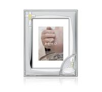 Pur Argenti Cadre photo baptême en argent PVD avec croix et bougie, 13 x 18 cm