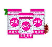 PUR Gum | Chewing-Gum Sans Sucre | Au Xylitol | Végétalien, Sans Aspartame et Sans Gluten | Gum Naturel Au Goût De Pomegranate Mint, 55 Pièces (Lot De 3)
