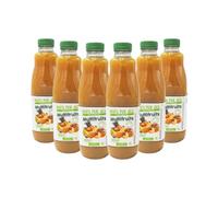Pur jus multifruits 1 L - Lot de 6 bouteilles PET - Sans sucres ajoutés - Source de vitamine C - Conditionné en France