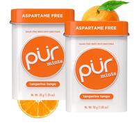 PUR Menthes | Sans aspartame | Fabriqué avec du xylitol | Sans sucre, végétalien, sans gluten et adapté pour un régime cétogène | Menthes naturelles aromatisées à la mandarine Tango (lot de 2)
