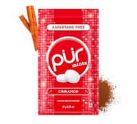 PUR Mints - Bonbons à la menthe sans aspartame - Au xylitol - Sans sucre, vegan, sans gluten - Saveur naturelle de cannelle - 65 pièces dans un sachet refermable (Paquet de 1)