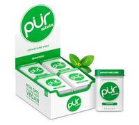 PUR Pastilles à la menthe - Sans aspartame - À base de xylitol - Sans sucre, végétaliennes, sans gluten et adaptées au régime cétogène - Pastilles à la menthe verte naturelle, 30 pièces paquet de 12