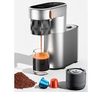 pura coffee 2 en 1 Expresso Machine a Cafe Portable, Chauffe Instantanée&20 Bars, Petite Machine Espresso Electrique Compatible avec les capsules NS et le café moulu pour camping et intérieur