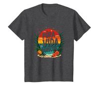 Pura Vida Boricua : Tropical Paradise Puerto Rico Pride T-Shirt, Enfant, Chiné Foncé, 3 Ans