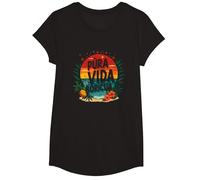 Pura Vida Boricua : Tropical Paradise Puerto Rico Pride T-Shirt, Fille, Noir, M