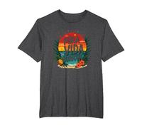 Pura Vida Boricua : Tropical Paradise Puerto Rico Pride T-Shirt, Homme Grandes Tailles, Chiné Foncé, 5X Tall