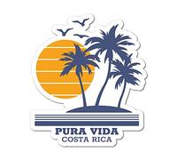 Pura Vida Costa Rica Sticker Decal Palm Trees Sun Island Paradise