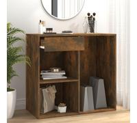 puraday Armoire de Rangement Armoire Cosmétique Organisateur Domestique Décoration Intérieure Design Simple mais Élégant Chêne Fumé 80x40x75 cm