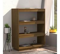 puraday Bibliothèque Armoire à Vitrine Polyvalente Cloison de Séparation Organisateur pour Livres Décoration de Maison Design Élégant et Classique Marron Miel 80x35x103 cm