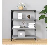 puraday Bibliothèque Armoire à Vitrine Polyvalente Cloison de Séparation Organisateur pour Livres Décoration de Maison Design Élégant et Classique Sonoma Gris 80x33x100 cm
