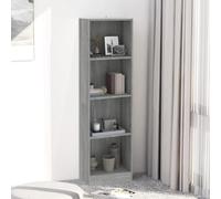 puraday Bibliothèque Armoire à Vitrine Polyvalente Cloison de Séparation Organisateur pour Livres Décoration de Maison Design Élégant et Classique Sonoma Gris 40x24x143 cm