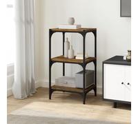 puraday Bibliothèque Armoire à Vitrine Polyvalente Cloison de Séparation Organisateur pour Livres Décoration de Maison Design Élégant et Classique Chêne Fumé 40x33x70,5 cm