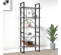 puraday Bibliothèque Armoire à Vitrine Polyvalente Cloison de Séparation Organisateur pour Livres Décoration de Maison Design Élégant et Classique Sonoma Gris 80x30x175 cm