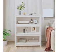 puraday Bibliothèque Armoire à Vitrine Polyvalente Cloison de Séparation Organisateur pour Livres Décoration de Maison Design Élégant et Classique Blanc 80x35x97 cm