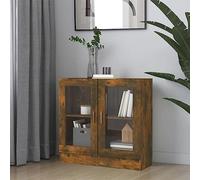 puraday Bibliothèque Armoire à Vitrine Polyvalente Organisateur pour Livres Cloison de Séparation Décoration de Maison Design Élégant et Classique Chêne Fumé 82,5x30,5x80 cm