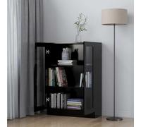 puraday Bibliothèque Armoire à Vitrine Polyvalente Organisateur pour Livres Cloison de Séparation Décoration de Maison Design Élégant et Classique Noir 82,5x30,5x115 cm