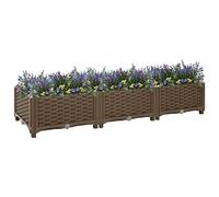 puraday Jardinière de Jardin 120x40x23 cm Marron Polypropylène Lit de Plantation Offre Suffisamment d’Espace Pot de Terrasse Balcon pour Plantes Légumes Herbes Aromates Fleurs