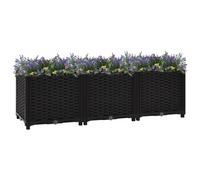 puraday Jardinière de Jardin 120x40x38 cm Noir Polypropylène Lit de Plantation Offre Suffisamment d’Espace Pot de Terrasse Balcon pour Plantes Légumes Herbes Aromates Fleurs