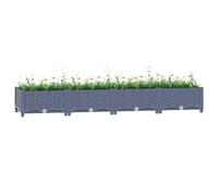 puraday Jardinière de Jardin 160x40x23 cm Gris Polypropylène Lit de Plantation Offre Suffisamment d’Espace Pot de Terrasse Balcon pour Plantes Légumes Herbes Aromates Fleurs