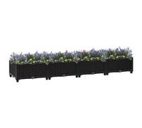puraday Jardinière de Jardin 160x40x23 cm Noir Polypropylène Lit de Plantation Offre Suffisamment d’Espace Pot de Terrasse Balcon pour Plantes Légumes Herbes Aromates Fleurs