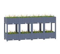 puraday Jardinière de Jardin 160x40x71 cm Gris Foncé Polypropylène Lit de Plantation Offre Suffisamment d’Espace Pot de Terrasse Balcon pour Plantes Légumes Herbes Aromates Fleurs