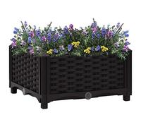 puraday Jardinière de Jardin 40x40x23 cm Noir Polypropylène Lit de Plantation Offre Suffisamment d’Espace Pot de Terrasse Balcon pour Plantes Légumes Herbes Aromates Fleurs