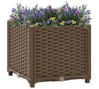 puraday Jardinière de Jardin 40x40x38 cm Marron Polypropylène Lit de Plantation Offre Suffisamment d’Espace Pot de Terrasse Balcon pour Plantes Légumes Herbes Aromates Fleurs
