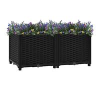 puraday Jardinière de Jardin 80x40x38 cm Noir Polypropylène Lit de Plantation Offre Suffisamment d’Espace Pot de Terrasse Balcon pour Plantes Légumes Herbes Aromates Fleurs