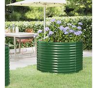 puraday Jardinière de Jardin Acier Enduit de Poudre 100x100x68cm Vert Pot à Fleurs Corps Robuste Lit Surélevé de Patio Fournir Suffisamment d'espace Planter Plantes Légumes Herbes Aromates