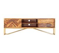 puraday Meuble de Télévision Table D'appoint Meuble Multimédia pour Salon Chambre à Coucher ou Bureau Décor Intérieur Design Magnifique Marron 140x30x40 cm