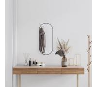 puraday Miroir Murale Noir 70x30 cm Ovale Verre Miroir de Courtoisie Fixé au Mur Miroir Cosmétique Offre Image Claire Miroir Suspendu Applications Etendues Miroir de Salle de Bain Salon