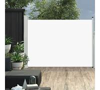 PURADAY Store Patio 100x500 cm Crème Auvent Latéral Rétractable Fonction d'enroulement Automatique Ecran d'extérieur Résistance aux UV et à l'eau Store de Jardin Terrasse Décoration Balcon