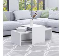 puraday Table Basse Table Dappoint Salon 100x48x40 cm Blanc Petite Table D’Appoint Table Gigogne Rangement Relevable Extensible Coffee Table