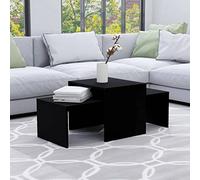 puraday Table Basse Table Dappoint Salon 100x48x40 cm Noir Petite Table D’Appoint Table Gigogne Rangement Relevable Extensible Coffee Table