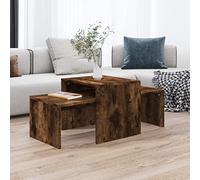 puraday Table Basse Table Dappoint Salon Petite Table D’Appoint Table Gigogne Rangement Relevable Extensible Coffee Table Chêne Fumé 100x48x40 cm
