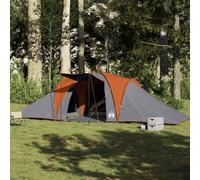 Puraday Tente de camping dôme familiale pour 6 personnes multifonction meubles de jardin décoration extérieure design étanche gris et orange 660 x 438 x 196 cm