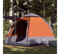 Puraday Tente de camping familiale pour 4 personnes, multifonctionnelle, meubles de jardin, décoration extérieure, design étanche, gris et orange, 273 x 273 x 129 cm