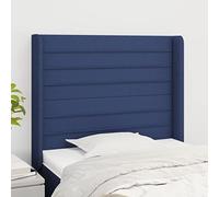 puraday Tête de lit réglable en hauteur Accessoires de lit Excellent soutien avec oreilles Meubles de chambre à coucher Design élégant Revêtement mural Bleu 83 x 16 x 118/128 cm