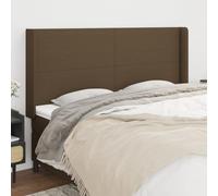 puraday Tête de lit réglable en hauteur Accessoires de lit Excellent soutien avec oreilles Meubles de chambre à coucher Revêtement mural Design élégant Marron foncé 163 x 16 x 118/128 cm