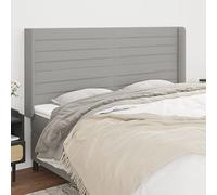 puraday Tête de lit réglable en hauteur Accessoires de lit Excellent soutien avec oreilles Meubles de chambre à coucher Design élégant Revêtement mural Gris clair 163 x 16 x 118/128 cm