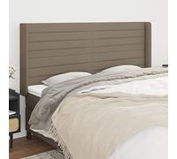 puraday Tête de lit réglable en hauteur Accessoires de lit Excellent soutien avec oreilles Meubles de chambre à coucher Design élégant Revêtement mural Taupe 183 x 16 x 118/128 cm