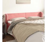 puraday Tête de lit réglable en hauteur Accessoires de lit Velours Excellent soutien avec oreilles Meubles de chambre à coucher Design élégant Revêtement mural Rose 183 x 23 x 78/88 cm