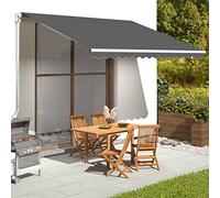 puraday Tissu de rechange pour store 4x3,5 m Housse pour auvent Anthracite Tissu pour auvent Imperméable Polyester avec revêtement PU