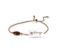 PURAJA Bracelet de pierres précieuses dames | Avec perles en acier inoxydable plaqué or véritable 18k | Fait main | Bracelet porte-bonheur dames | Encourageant