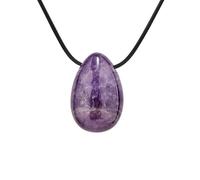 PURAJA Pendentif en pierre précieuse en véritable pierre naturelle : Améthyste | Collier en cristal avec pendentif goutte et élégant cordon | Pierre de guérison/pierre porte-bonheur de qualité
