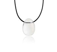 PURAJA Pendentif en pierre précieuse en véritable pierre naturelle: Cristal de roche | Chaîne en cristal avec pendentif en forme de goutte y compris un noble cordon | Pierre de porte-bonheur