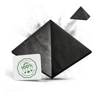 PURAJA Pyramide de shungite | Originale de Carélie | Polie | Contient des fullerènes | Avec certificat de la mine de Zazhoginskij