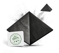 PURAJA Pyramide de shungite | Originale de Carélie | Polie | Contient des fullerènes | Avec certificat de la mine de Zazhoginskij
